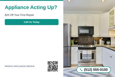 Clean Photo · Text Left, Photo Right: Appliance Acting Up?