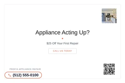 Minimal White · Card Inset: Appliance Acting Up?