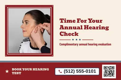 Vintage Americana · Photo Frame: Time For Your Annual Hearing Check