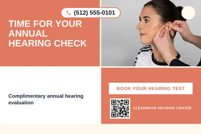 Bold Color Block · Checkerboard: Time For Your Annual Hearing Check