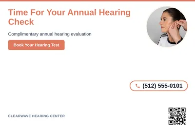Clean Photo · Circle Photo Accent: Time For Your Annual Hearing Check