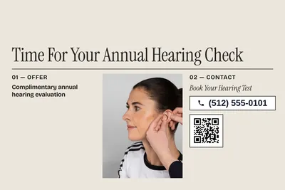 Contemporary · Photo Frame: Time For Your Annual Hearing Check