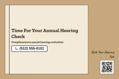 Kraft and stamp · Checklist: Time For Your Annual Hearing Check