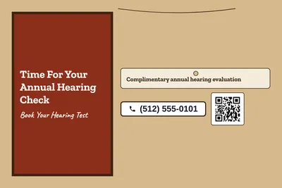 Kraft and stamp · Offer Menu: Time For Your Annual Hearing Check