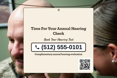 Kraft and stamp · Phone Billboard: Time For Your Annual Hearing Check