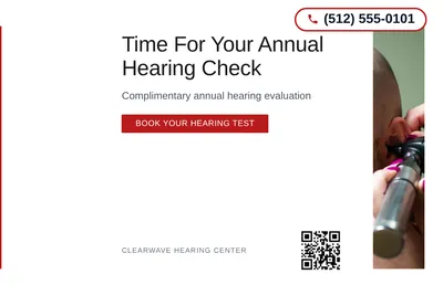 Minimal White · Left-Aligned Editorial: Time For Your Annual Hearing Check
