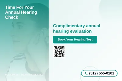 Modern Gradient · Side Stripe: Time For Your Annual Hearing Check