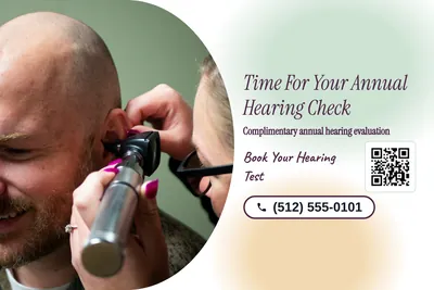 Soft watercolour · Photo Hero: Time For Your Annual Hearing Check