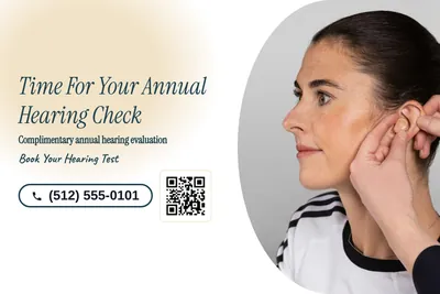 Soft watercolour · Split: Time For Your Annual Hearing Check
