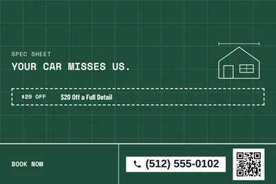 Blueprint · Coupon: Your Car Misses Us.