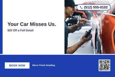 Bold Color Block · Bottom Bar: Your Car Misses Us.