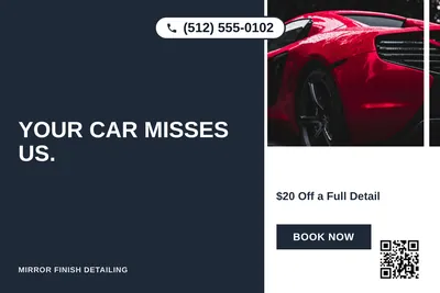 Bold Color Block · Vertical Split: Your Car Misses Us.