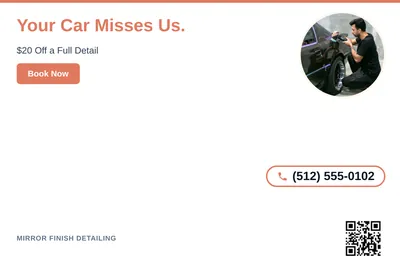 Clean Photo · Circle Photo Accent: Your Car Misses Us.
