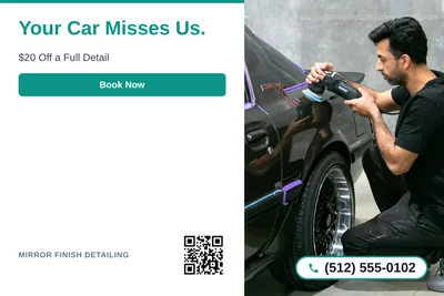 Clean Photo · Text Left, Photo Right: Your Car Misses Us.