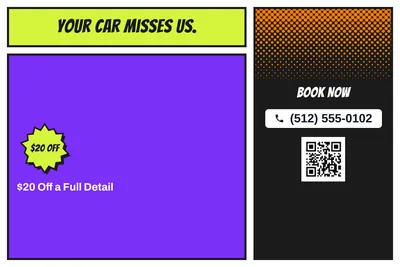Comic pop · Offer Menu: Your Car Misses Us.