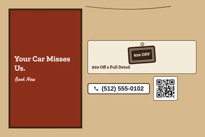 Kraft and stamp · Offer Menu: Your Car Misses Us.