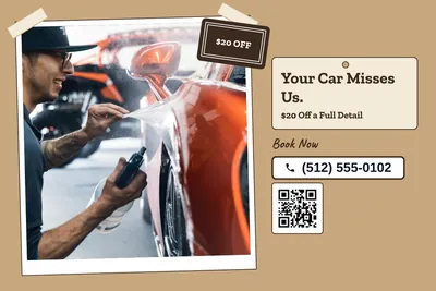 Kraft and stamp · Photo Hero: Your Car Misses Us.