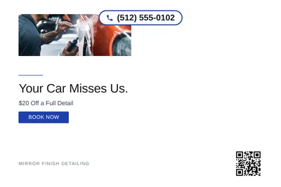 Minimal White · Bottom Heavy: Your Car Misses Us.