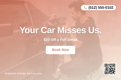 Modern Gradient · Centered Stack: Your Car Misses Us.