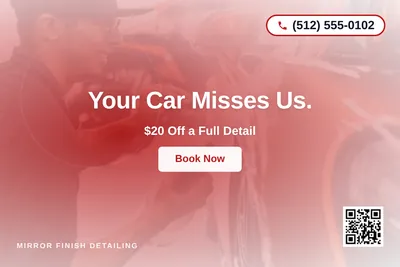 Modern Gradient · Radial Burst: Your Car Misses Us.