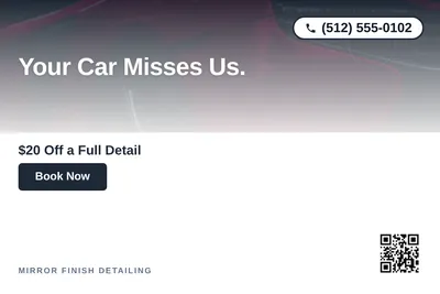 Modern Gradient · Top-Down Fade: Your Car Misses Us.