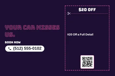 Neon night · Coupon: Your Car Misses Us.