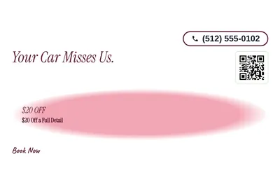 Soft watercolour · Offer Menu: Your Car Misses Us.