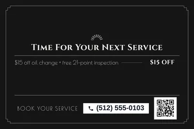 Art deco · Offer Menu: Time For Your Next Service