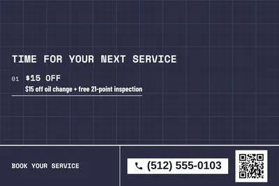 Blueprint · Offer Menu: Time For Your Next Service