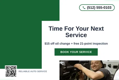 Bold Color Block · Corner Accent: Time For Your Next Service