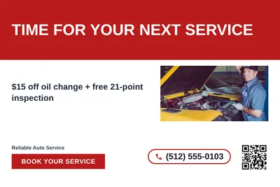 Bold Color Block · Horizontal Bands: Time For Your Next Service