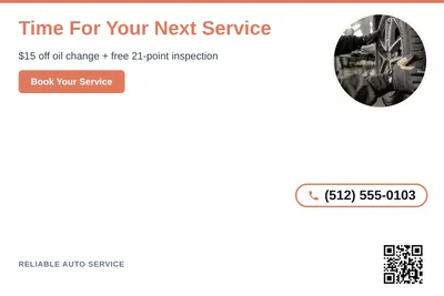 Clean Photo · Circle Photo Accent: Time For Your Next Service
