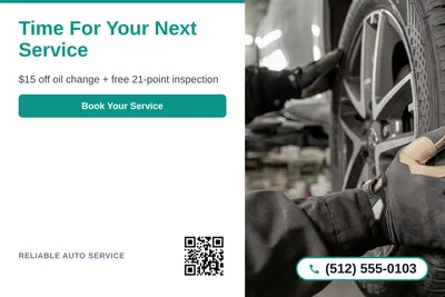 Clean Photo · Text Left, Photo Right: Time For Your Next Service