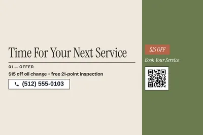 Contemporary · Checklist: Time For Your Next Service