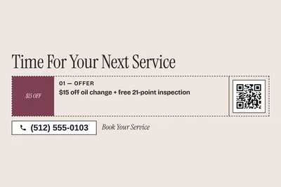 Contemporary · Coupon: Time For Your Next Service