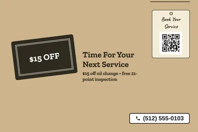 Kraft and stamp · Big Offer: Time For Your Next Service