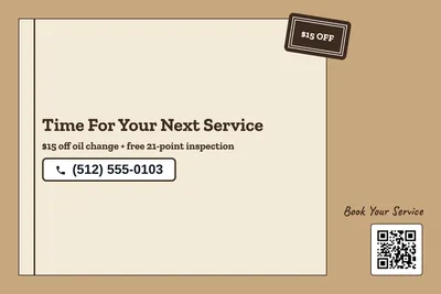 Kraft and stamp · Checklist: Time For Your Next Service