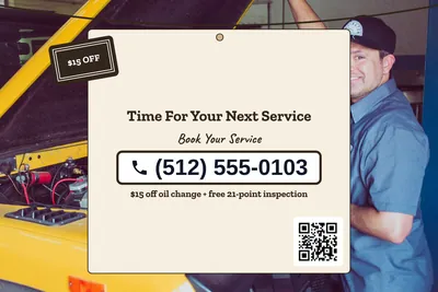 Kraft and stamp · Phone Billboard: Time For Your Next Service