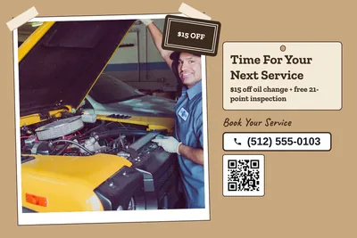 Kraft and stamp · Photo Hero: Time For Your Next Service