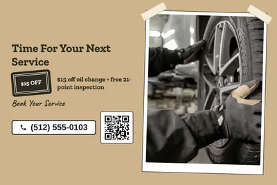 Kraft and stamp · Split: Time For Your Next Service