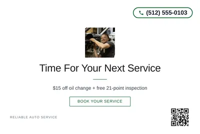 Minimal White · Centered Elegant: Time For Your Next Service