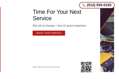 Minimal White · Left-Aligned Editorial: Time For Your Next Service