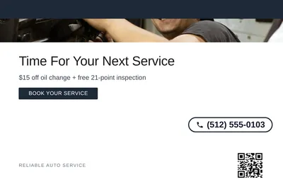 Minimal White · Top Bar: Time For Your Next Service