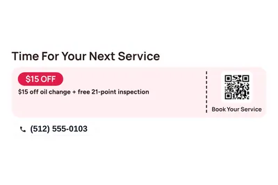 Modern · Coupon: Time For Your Next Service