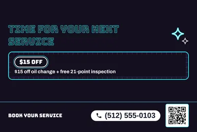 Neon night · Checklist: Time For Your Next Service