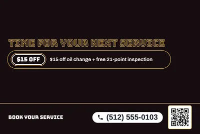 Neon night · Offer Menu: Time For Your Next Service