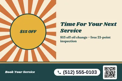 Retro 70s · Big Offer: Time For Your Next Service