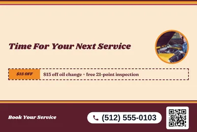 Retro 70s · Coupon: Time For Your Next Service