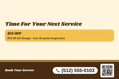 Retro 70s · Offer Menu: Time For Your Next Service