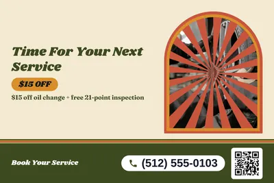 Retro 70s · Photo Frame: Time For Your Next Service